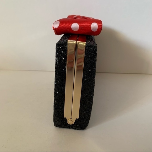 ❌❌NWT. KATE SPADE X DISNEY Minnie Mouse Bow Clasp Glitter Clutch - Picture 8 of 12